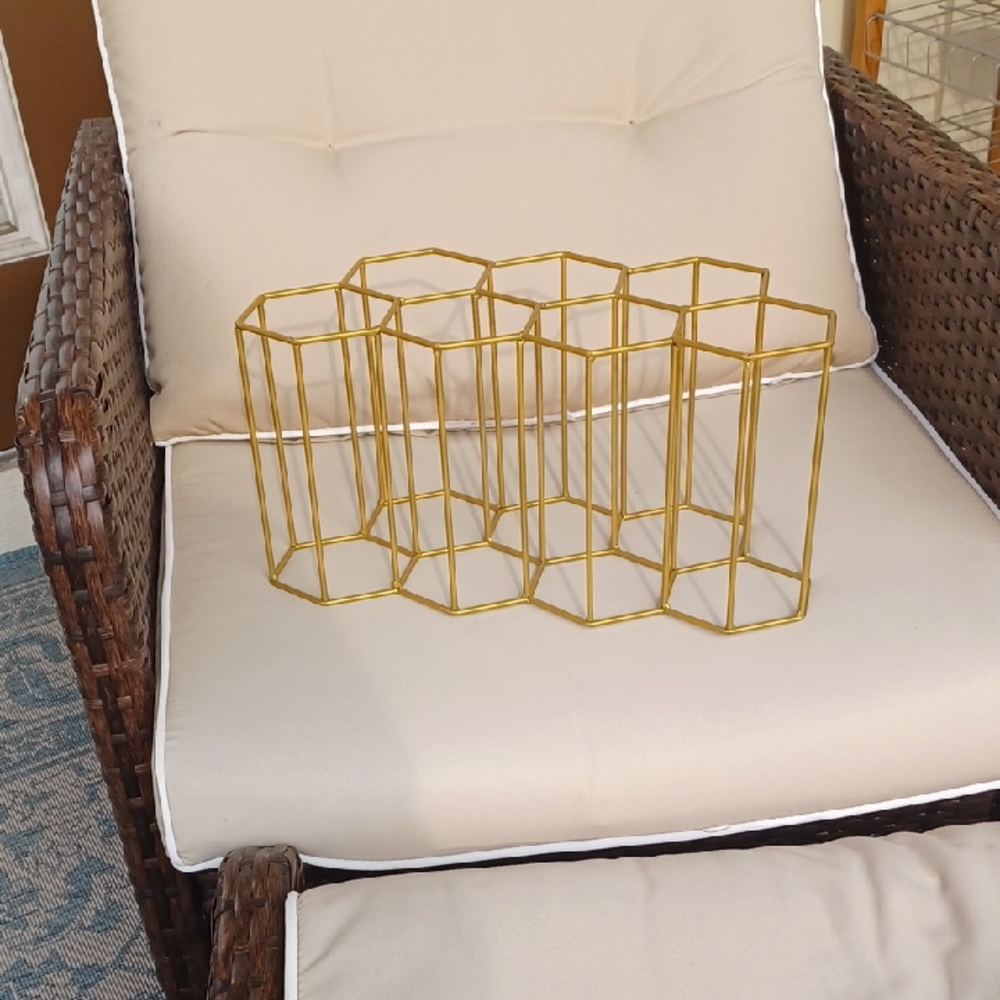 Gold Hexagonal Wine Rack - Picture 3 of 6
